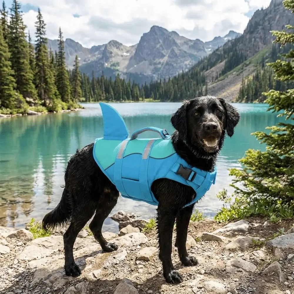 Adjustable Pet Life Jacket Waterproof Safety Handle Dog Swimming Vest Breathable High Buoyancy Pet Buoyancy Suit Boating