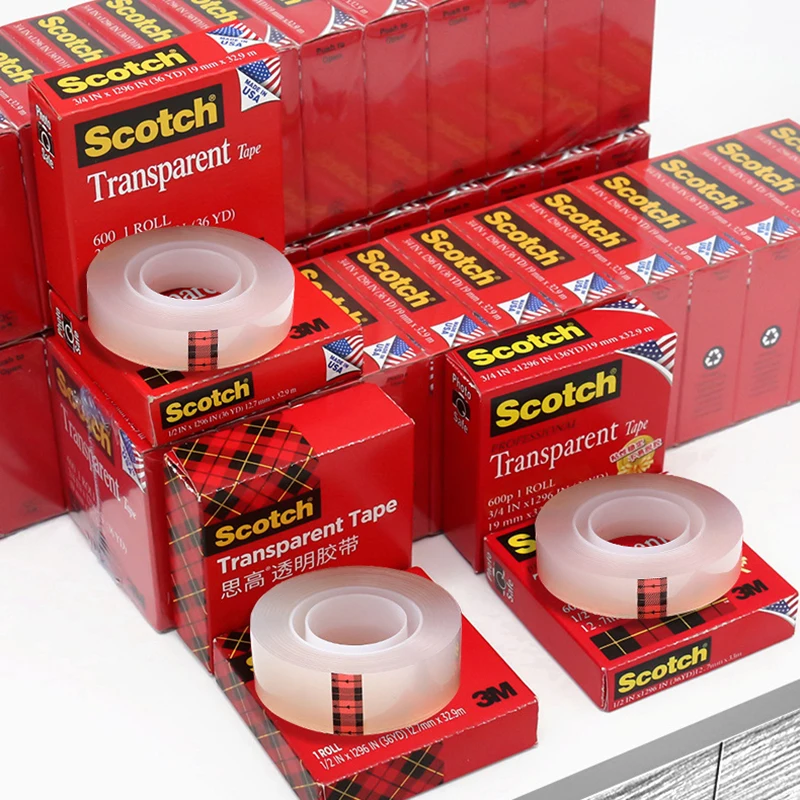 3M Strong Sticky Transparent Tape Refills Invisible Adhesive Packing Tapes Office School Stationery Supplies Wrapping Clear Tape