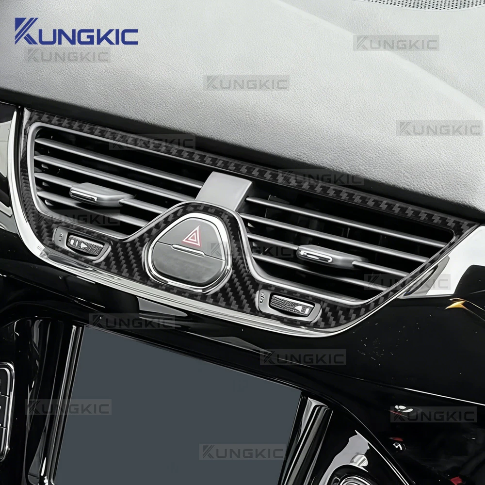 Real Soft Carbon Fiber Sticker For Opel Corsa E X15 2015 2016 2017 2018 2019 LHD RHD Car Central Air Outlet Frame Interior Trim - view 4
