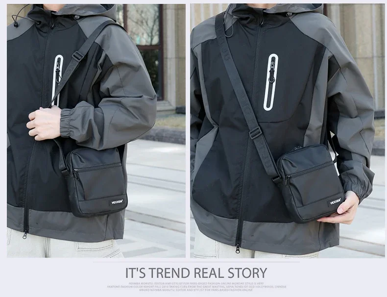Casual Men ไหล่ Messenger กระเป๋ากันน้ํา PU หนังโทรศัพท์มือถือกระเป๋า Unisex Crossbody Pack กระเป๋าเดินทางเอวชายกระเป๋า