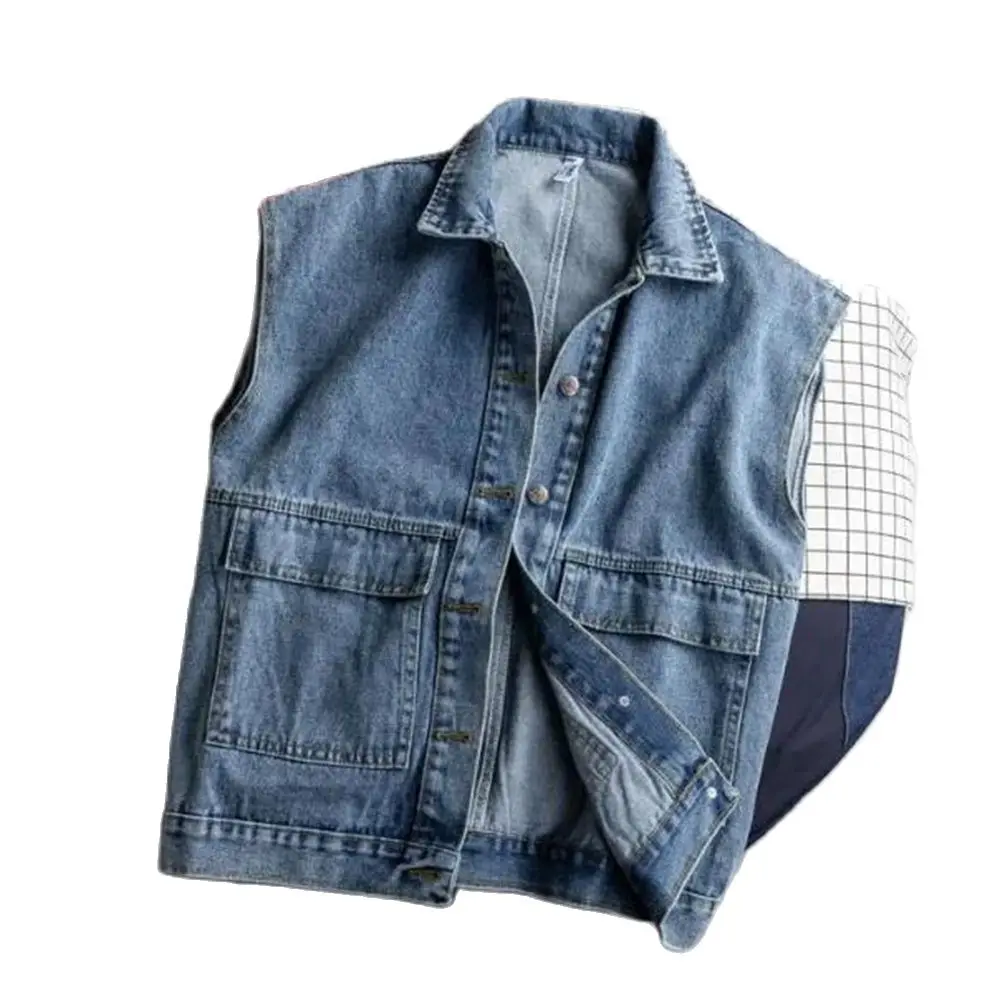 3XL Clothing Summer Fashion Waistcoat Male Casual Big Size Jeans Jacket Men Large Size Men's Denim Vest Jacket