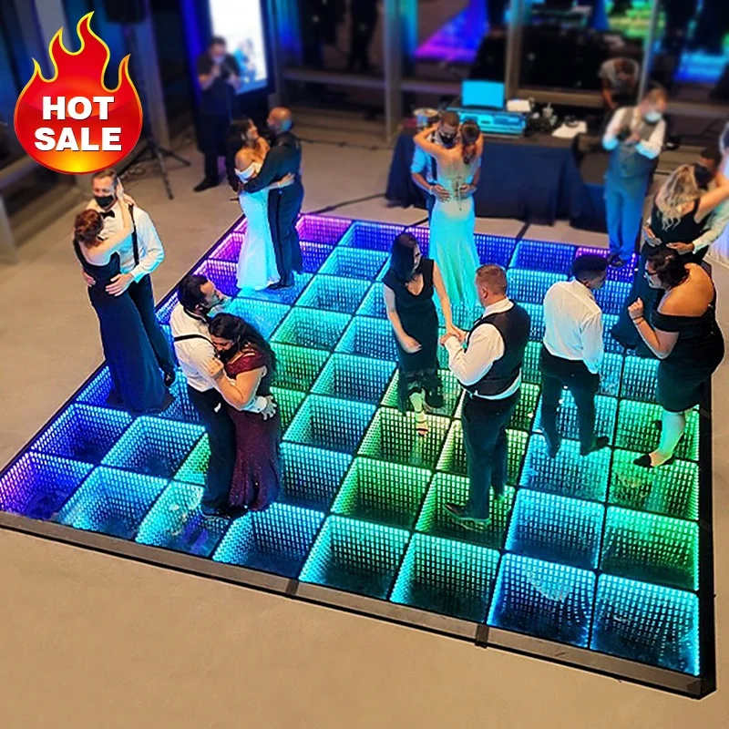 

LED Dance Floor Magnetic Pista De Baile LED Wedding Party Event Festival 3D Infinite Mirror Piso Portable Dance Floor Panel