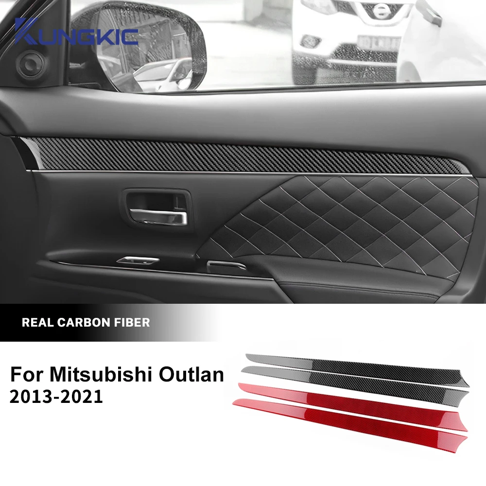 

Для Mitsubishi Outlander 2013 2014 2015 2016 2017 2018 2019 2020 2021 Наклейка из настоящего мягкого углеродного волокна LHD RHD Накладка на переднюю дверь