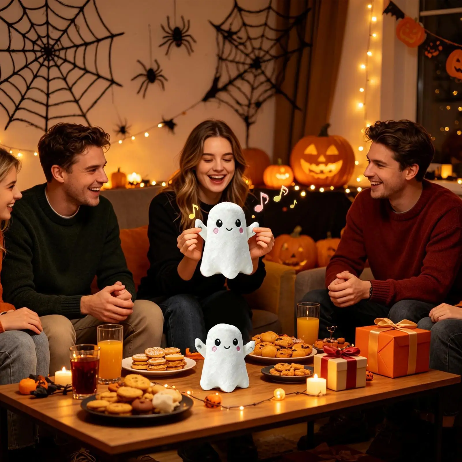 Halloween Dancing Toy Soft Interactive Sensory Musical Party Favors Ghost Plush Toy For Kids Boys Nursery Room Home Bedroom