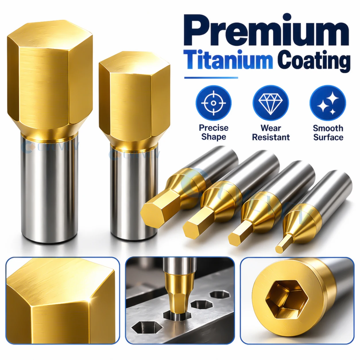 CT08-1.5/CT08-12mm Numerical Control Lathe Machining Center Internal Hexagonal Rotating Punch Precision Coating Hexagonal Punch