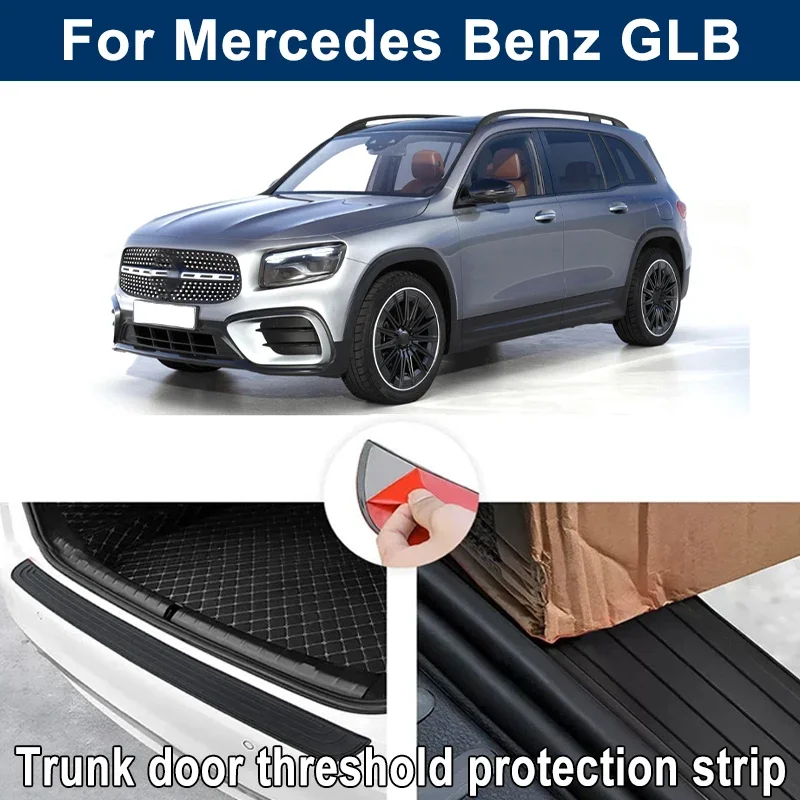 Car Trunk Sill Anti-scratch Guard Strip For Benz GLB 220 250 X247 - Rear Bumper Rubber Protector Decorative Cover Sticker