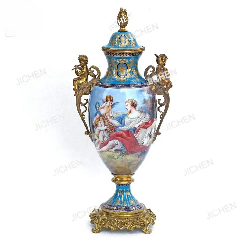 

Декоративная ваза JC в европейском классическом стиле с французскими дворцовыми персонажами для отеля, гостиной, столовой, спальни, мебельный аксессуар