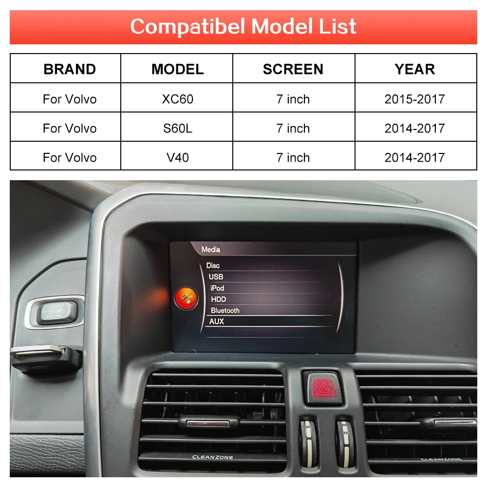 Road Top Wireless CarPlay for Volvo XC60 2015-2017 7