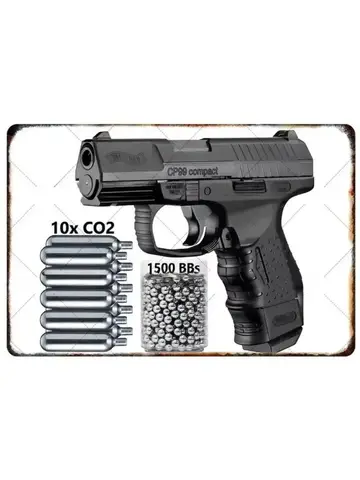 Pistol Metal Signs, Exuding Military Flair, Ideal As Wall Decoration in Man Cave, Home, Cafe, Garden, Club and Bar Settings.