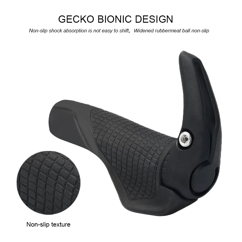 Bicycle Handlebar Grips Rubber Non-slip Ergonomic Comfort Design Mountain Bike Handle bar End Cap Fit MTB E-Bike Hybrid Scooter