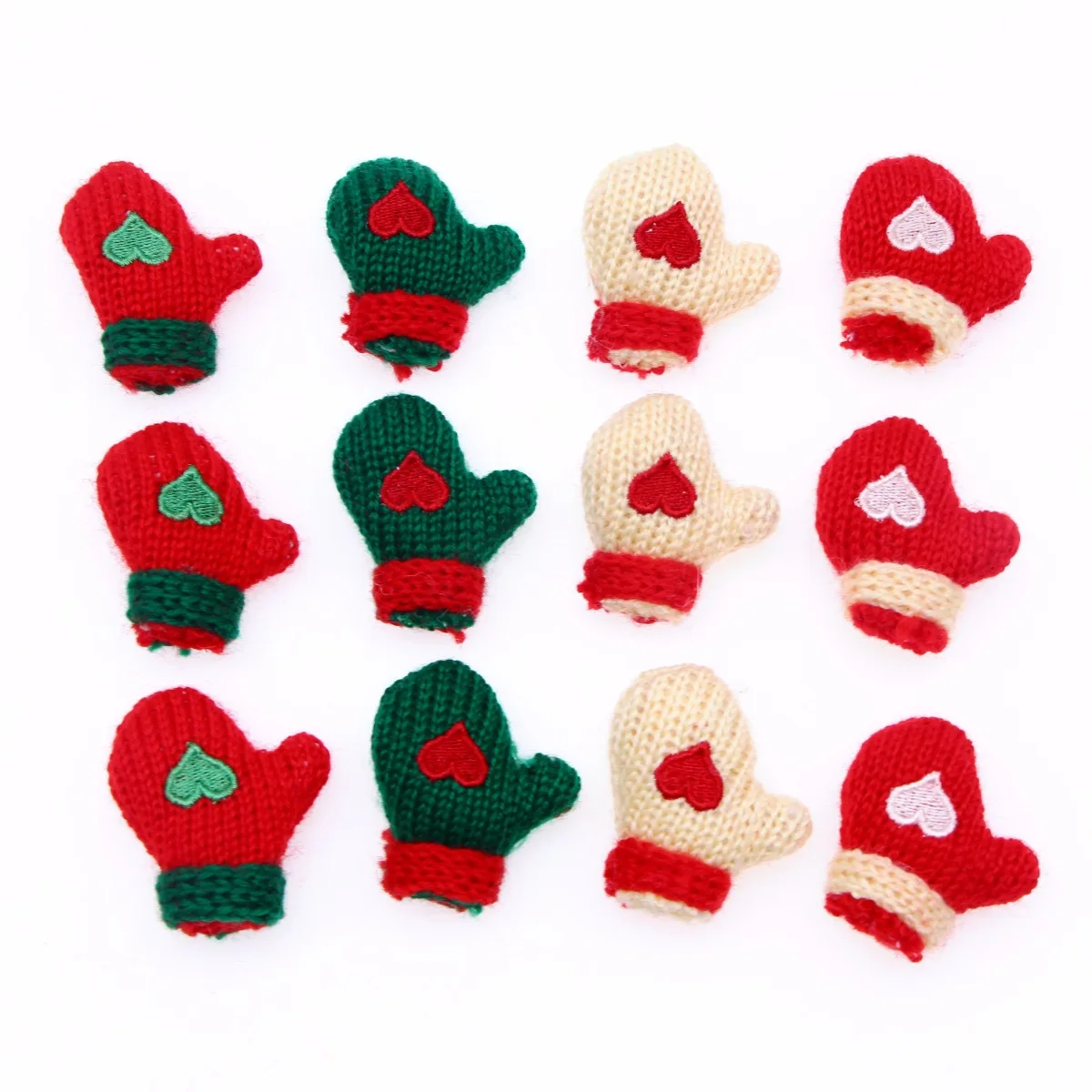 1:12 Dollhouse Handmade Christmas Crochet Heart Gloves, Miniature Doll Accessories, Hairpin Materials