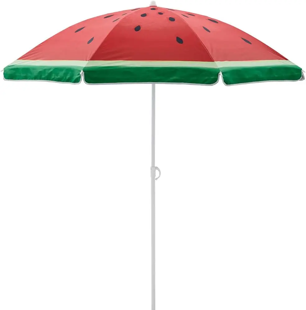 

6.5ft Beach Umbrella with Sand Anchor, Tilt & UV50+ Protection, Lightweight & Portable for Outdoor Activities