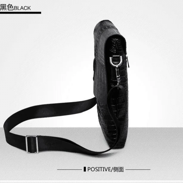 Crocodile-print man's briefcase Clamshell multi-layer large capacity real leather high-grade travel men's bag