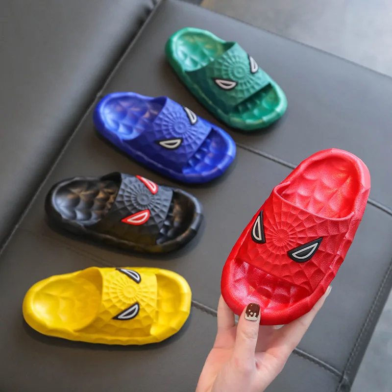 Disney Kids Slippers for Boys Summer Beach Indoor Slippers Cartoon Spiderman Home Soft Non-Slip Children Slippers Garden Shoes