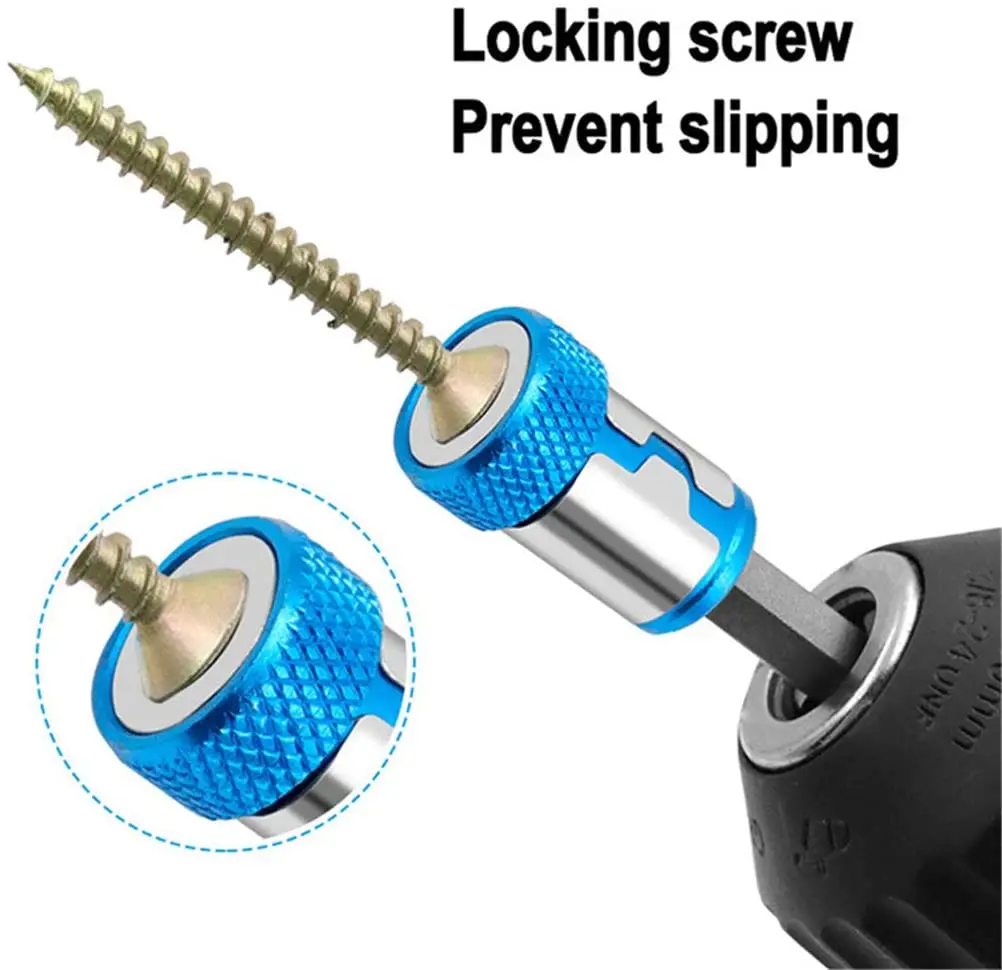 Punta per cacciavite ad anello magnetico in lega di anello magnetico universale da 5 pezzi punta da trapano per magnetizzatore forte anticorrosione