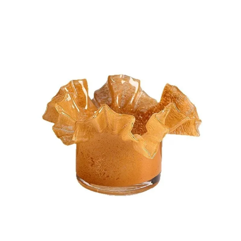 

Modern high-end living room bedroom display ornament handmade origami glass candlestick