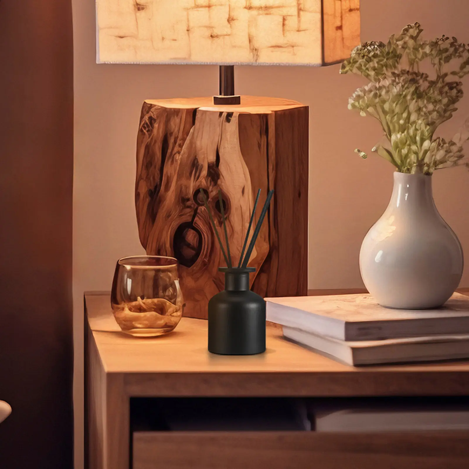 

4Pcs Matte Black 150Ml Round Glass Reed Diffuser Bottles Empty Refillable Aroma Jar for Essential Oils Fragrance Storage