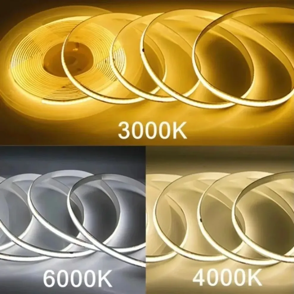 0.5M-5M COB LED Strip 240LEDs/M AC 220V High Bright Linear Lighting RA95 3000K 4000K 6000K  No Need Driver Flexible Tape Light