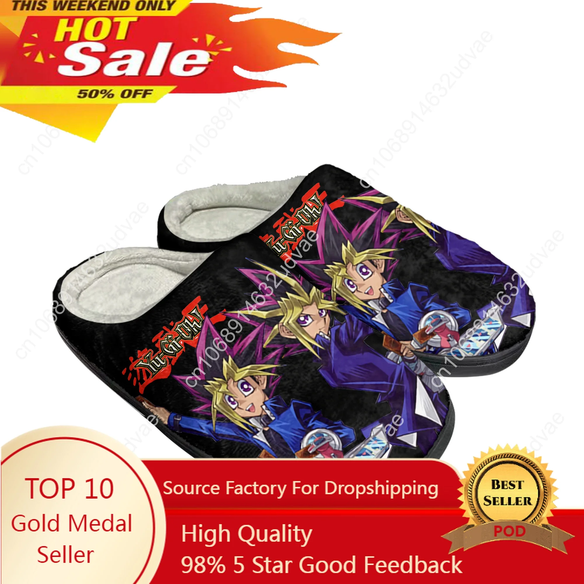 Yu Gi OhHome Cotton Custom Slippers Mens Womens Sandals Plush Keep Warm  Yami Mutou Millennium Puzzle Shoes Thermal Slipper