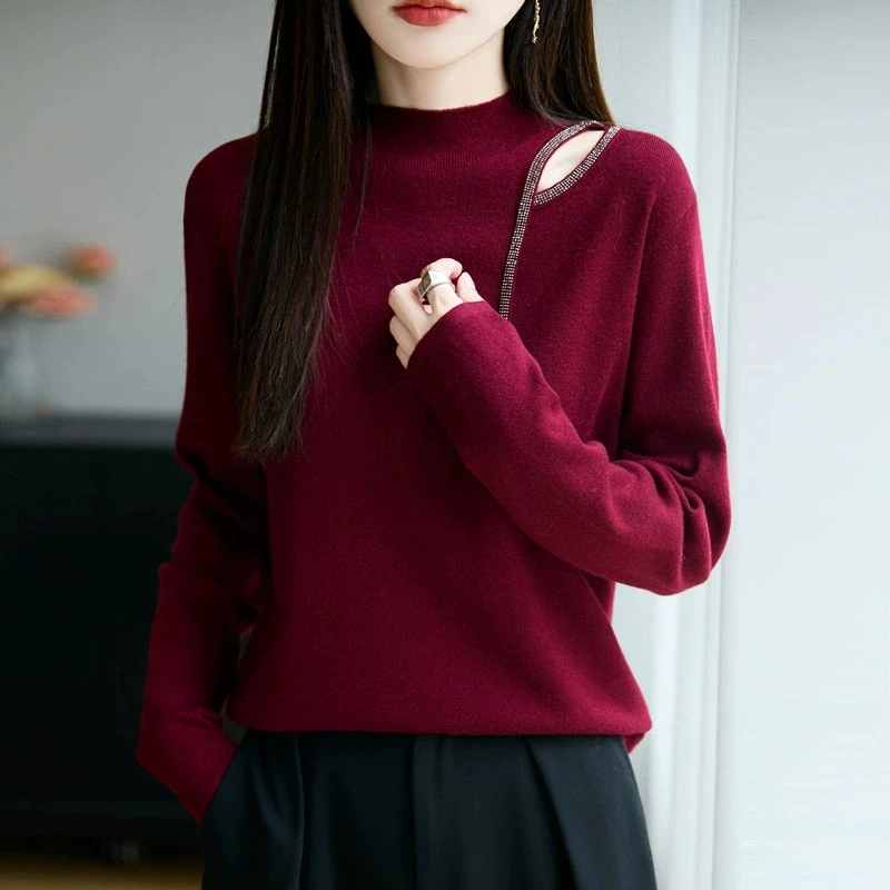 

Autumn Winter New Long Sleeved Knitted Sweater Women Loose High Quality