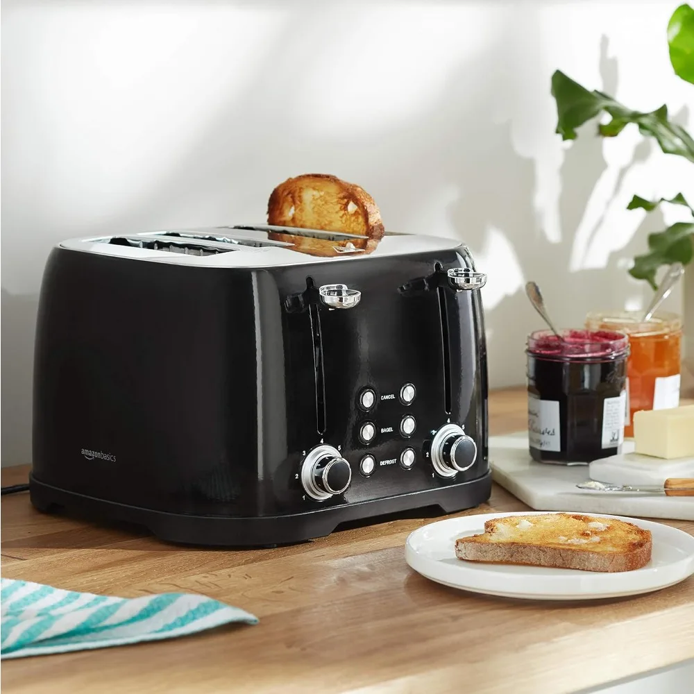 

4 Slice Toaster W/6 Browning Settings, Extra Wide Slots For Bagels and Special Breads, Removable Crumb Tray, Cancel/Defrost