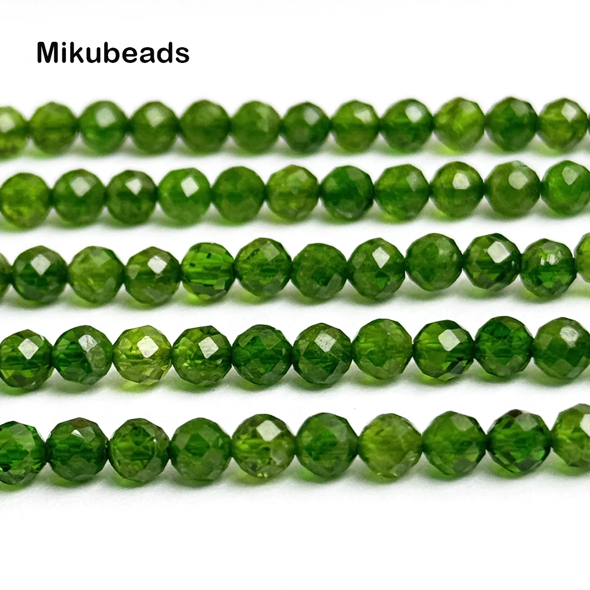 Wholesale Natural 4mm 3A Diopside Faceted Round Loose Beads For Jewelry Making DIY Bracelets Necklace Gift