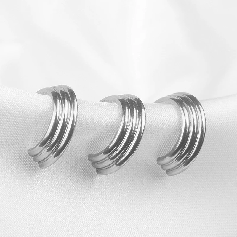 1PC Stainless Steel Segment Rings 3 Layer Nose Septum Ring Hoop 16G Ear Tragus Helix Clicker Earring Piercings Jewelry For Women