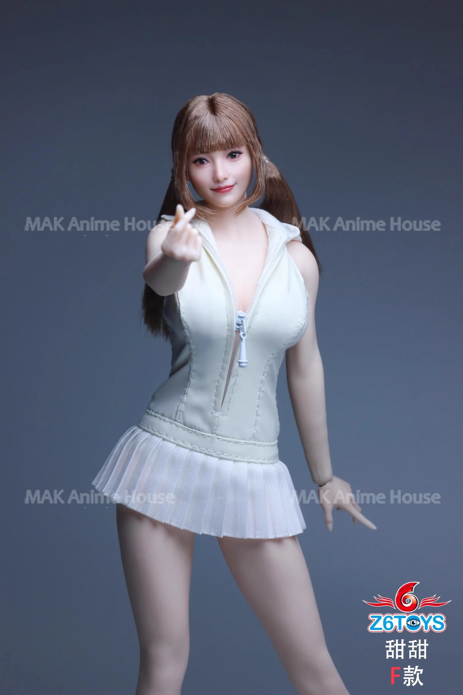 Z6TOYS ZC021 1/6 مقياس الآسيوية الحلو ابتسامة فتاة المنقولة عيون رئيس نحت نموذج صالح 12 ''أنثى الجندي عمل الشكل الجسم #5