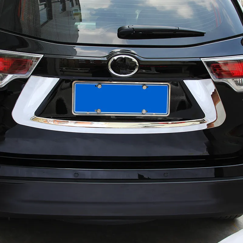 

WELKINRY For Toyota Highlander XU50 3rd Gen 2014-2019 Kluger Car Tail Rear Box Gate Liftback Trunk Boot Lid License Plate Trim