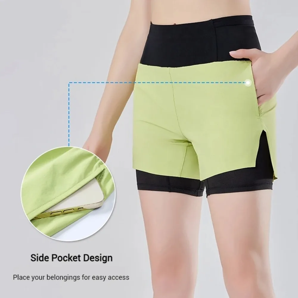 

Женские шорты для марафона с высокой талией 2026 года с внутренней подкладкой из влагоотводящей ткани для йоги, тенниса, бадминтона и бега