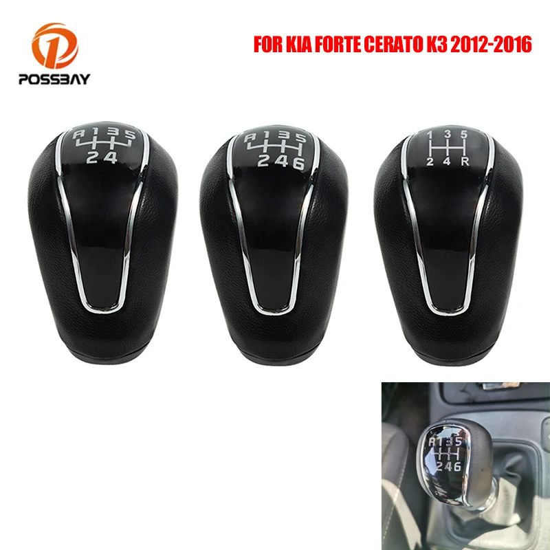 5 6 Speed Gear Knob Black Leather Manual Shifter Lever for Hyundai Creta IX25 Kia Forte Cerato K3 Ceed 2012-2016 ручка кпп киа