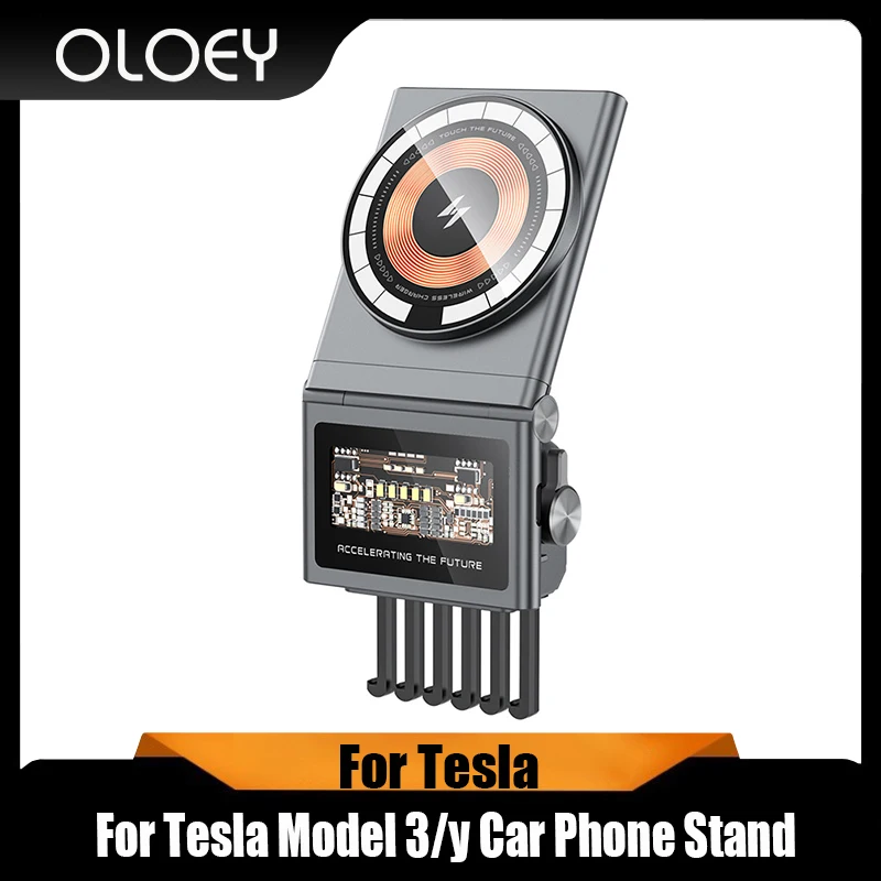 For Tesla Model 3/y car phone holder magnetic wireless charger 15W fasting charging stand