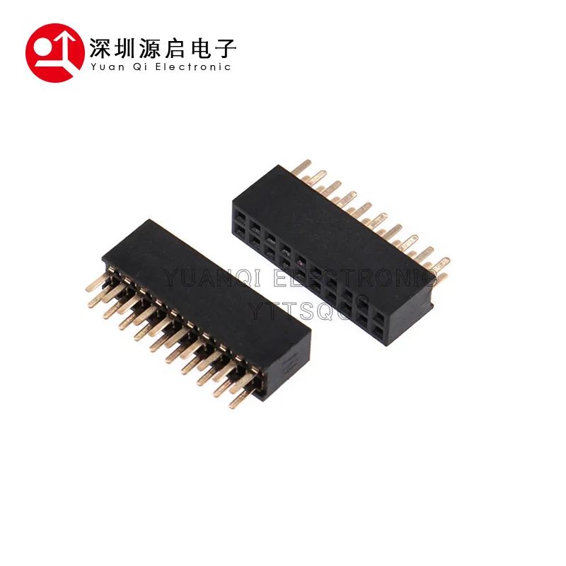 10PCS 2X2/3/4/5/6/7/8/9/10/12/15/20/25P/30/40p/50P PIN Double row Straight FEMALE PIN HEADER 1.27MM PITCH Strip Connector Socket