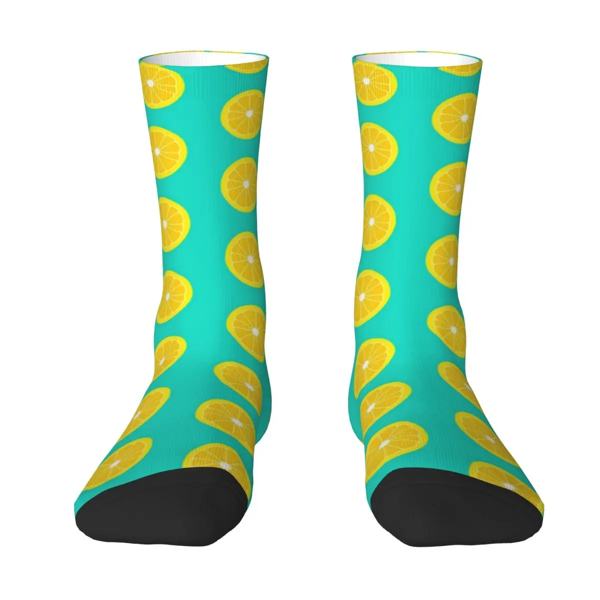 Lemon Slice Socks Adorable Yellow Lemons Gothic Stockings Women Men Quality Running Sports Socks Autumn Custom Non-Slip Socks