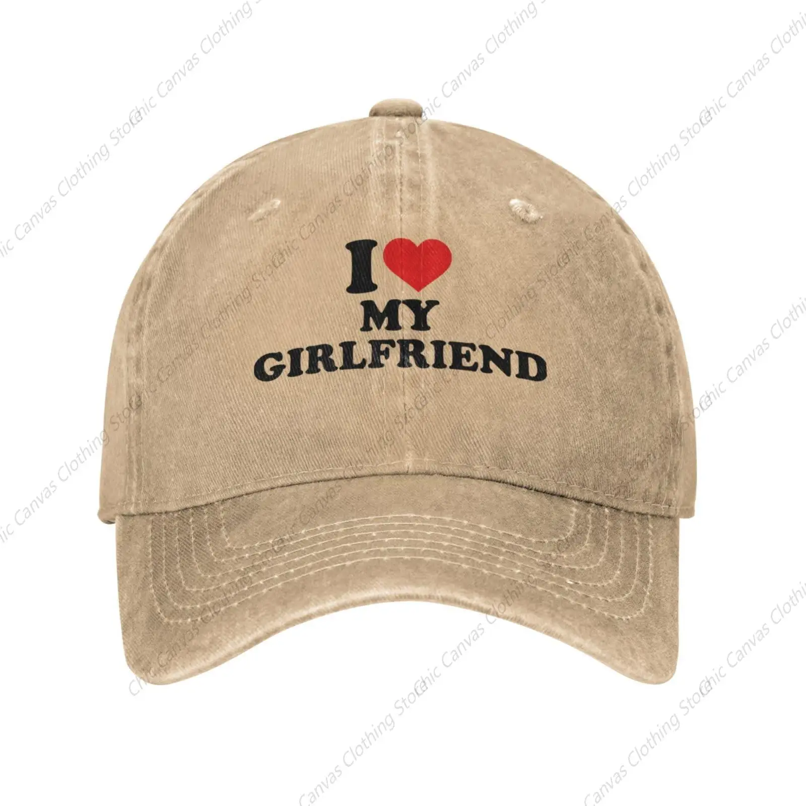 

I Heart Love My Girlfriend Cowboy Hat Men Vintage Baseball Cap Summer Sun Hat Gift Women Trucker Hat For Valentine's Day Gift