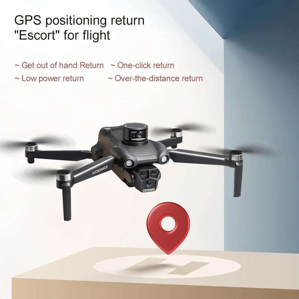 U33MAX RC Drone Screen Gps 4K Professinal with Wide Angle Triple HD Camera Foldable RC Helicopter Brushless Motor WIFI FPV Drone