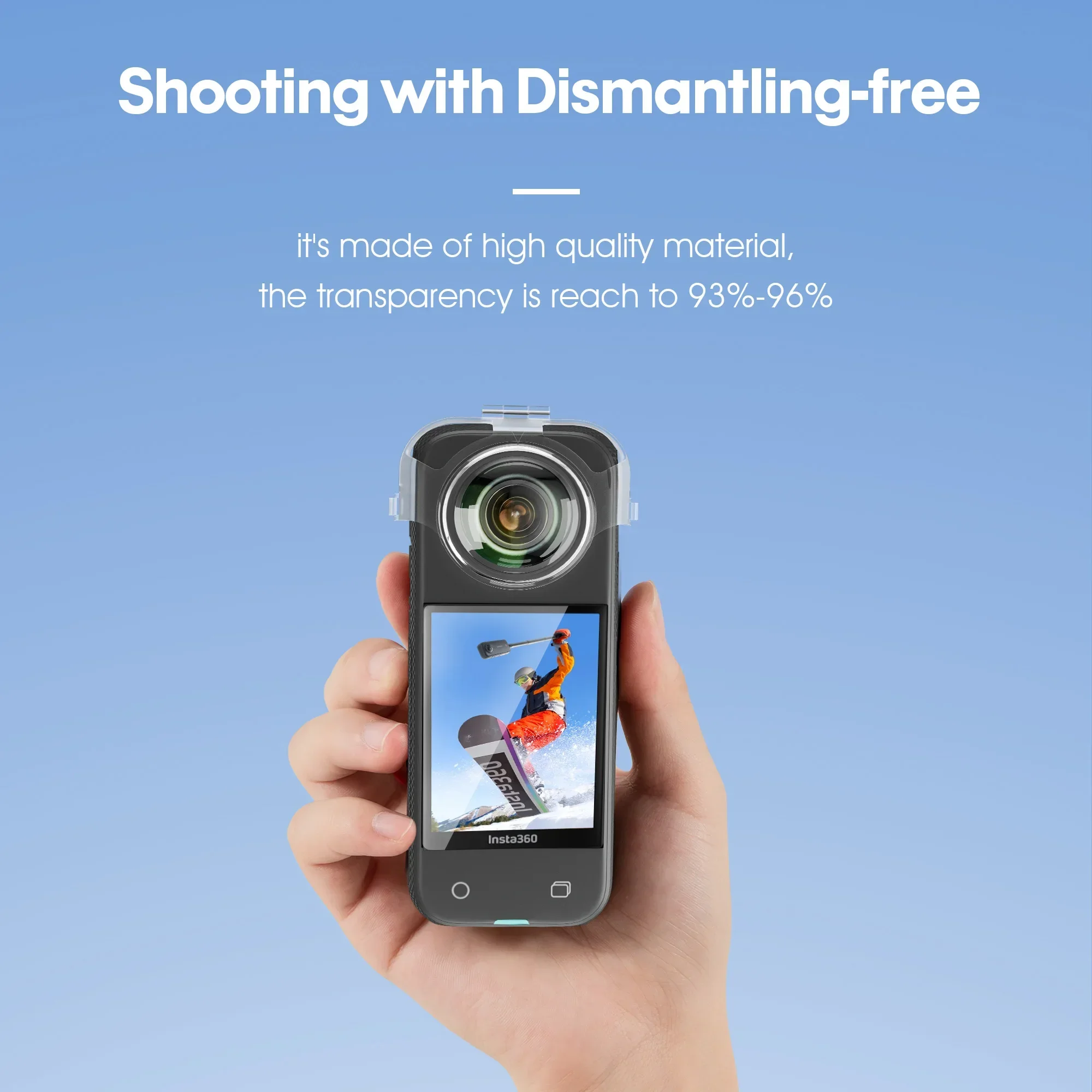 Powerwin غطاء للعدسات الشفافة ل Insta360 X3 اكسسوارات أطقم عدسة الحرس كاميرات بانورامية عدسة حماية المضادة للخدش