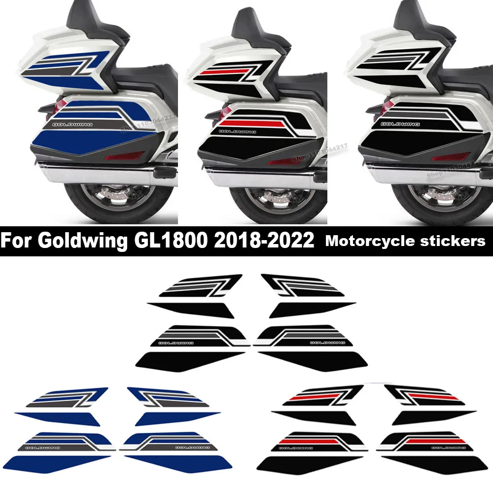 

Для Honda Goldwing GL1800 GL 1800 2018-2022 мотоциклетный багажник, боковой чехол, багажник, накладка на бак, наклейка, полный комплект из ПВХ