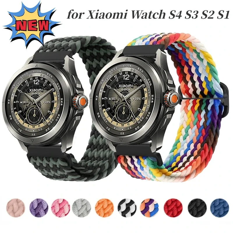 Nylon Braided Strap for Xiaomi Watch S4 S3 S2 S1 Huawei Watch 3/4/GT3-4 Pro Fabric Bracelet Wristband for Mi Watch 2 Pro Correa