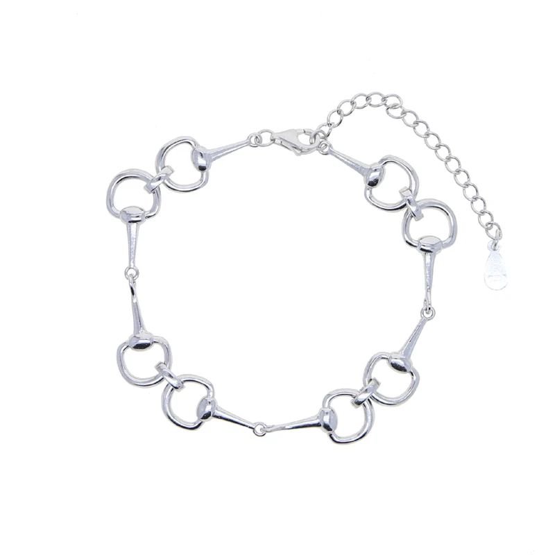 925 Sterling Silver Geometric Charm Bracelet for Women with 15+4cm Simple Design Fashion Jewelry for Engagement Party