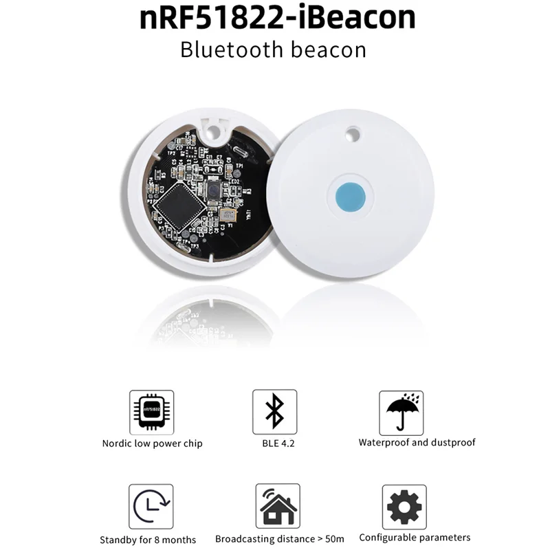 ABFKL NRF51822 Bluetooth Module Ibeacon Base Station Positioning Beacon Near Field Positioning with Shell