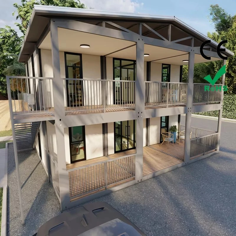 2 Story Tiny Home Structure Steel House Australia Prefabricated Expandable Container House Detachable Steel Container Frame Sale