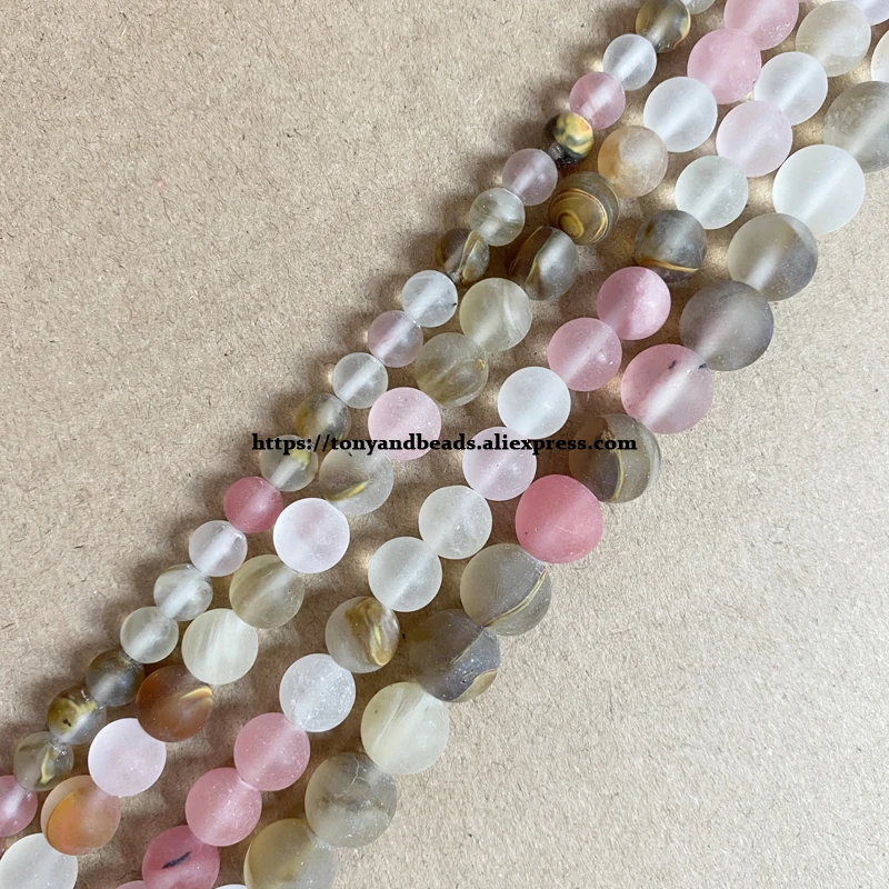 Natural Stone Matte Volcano Cherry Quartz Round Loose Beads 15\