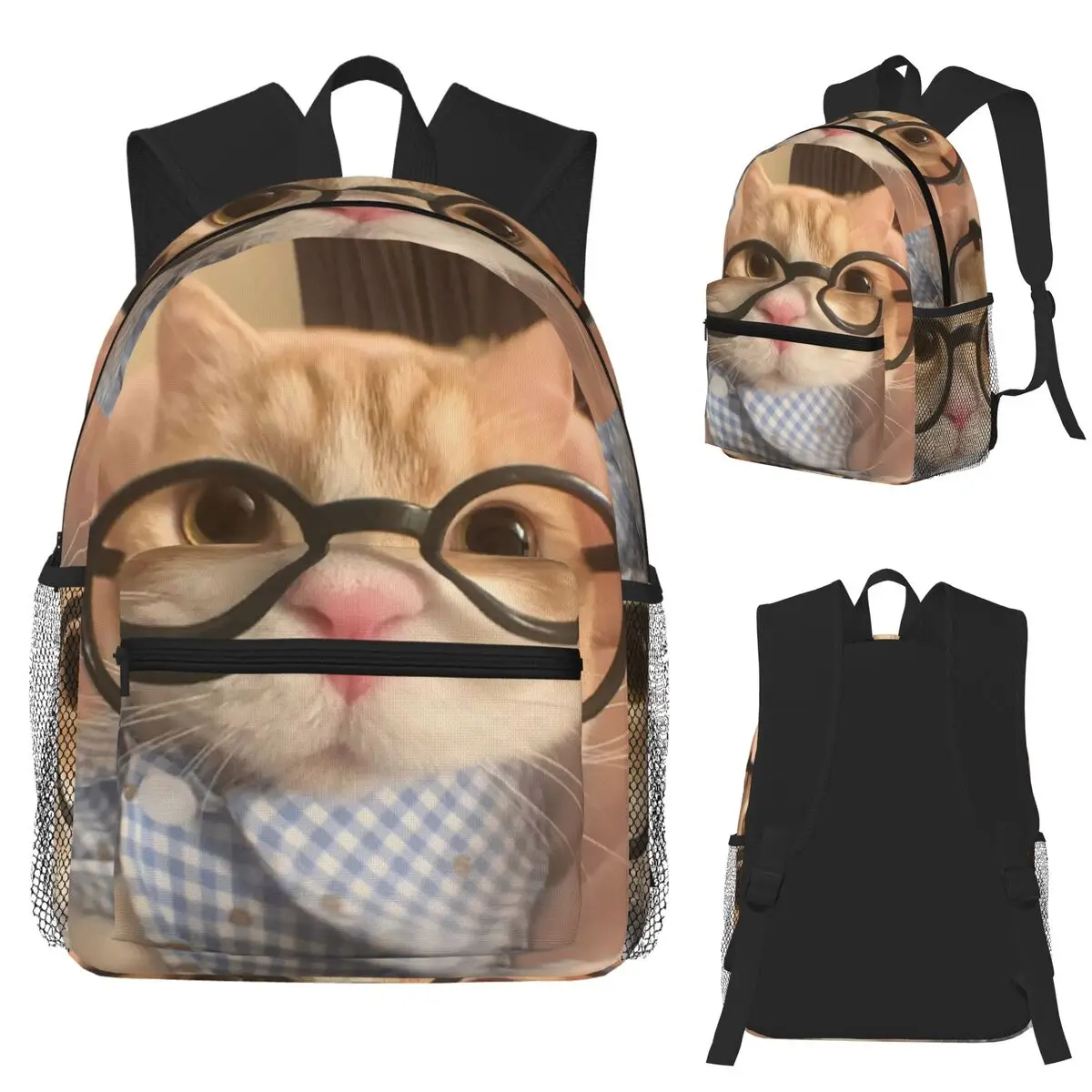 

Cartoon New Cat Student Backpack School Bag Hiking Travel Daypack for Men Women Fashion Bookbag Shoulder Bags