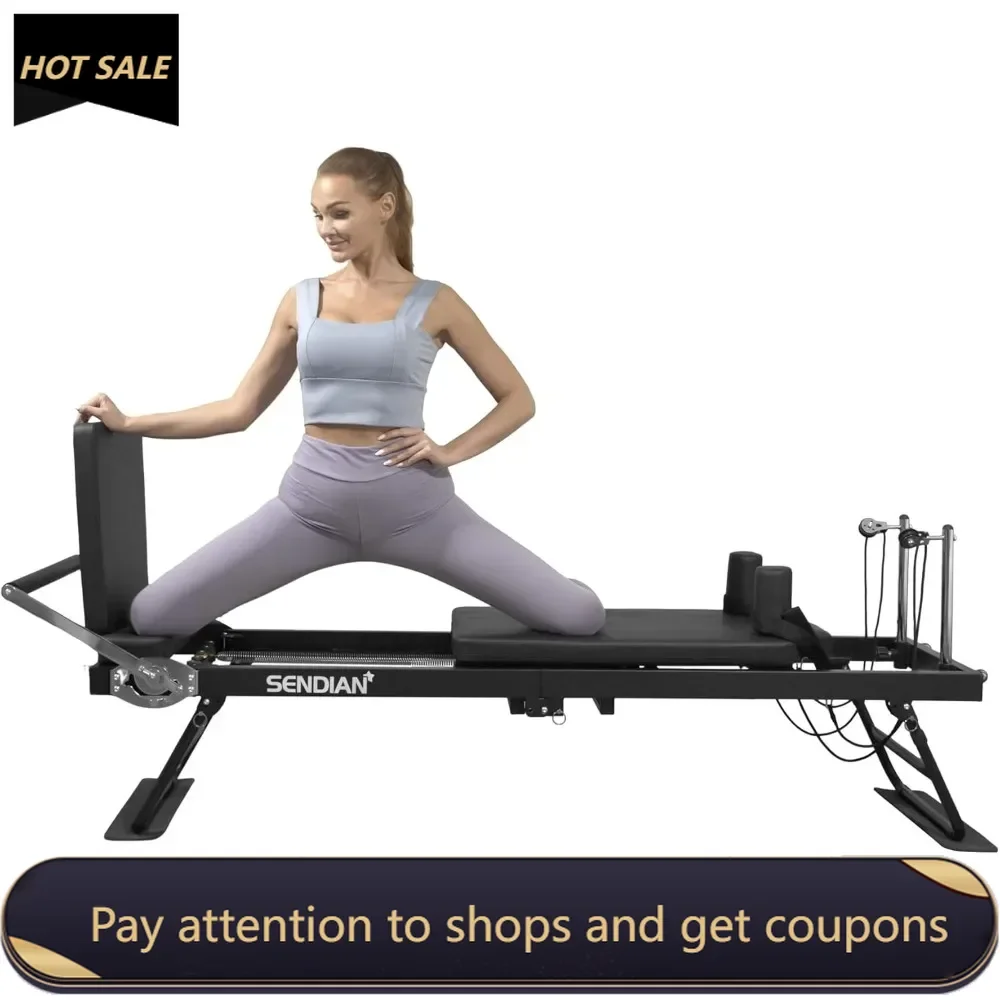 

Foldable Pilates Equipment for Home Workouts,Pilates Reformer Machine for Home Gym with Springs, Pilates Exercise Equipment