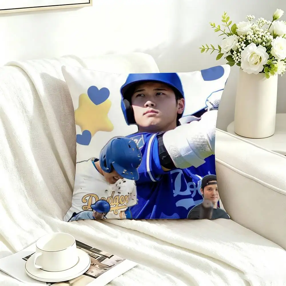 Baseball player Shohei Ohtani  Pillow Case Square Double-Sided Sofa Cushion Cover Bedroom Bedside Pillow