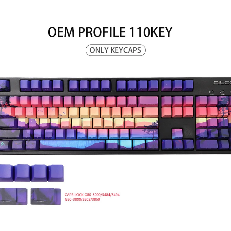 

PBT Retro 110 Keys Keycaps Voor Mechanische Toetsenbord Sublimatie Oem Profiel Custom Keycap Set