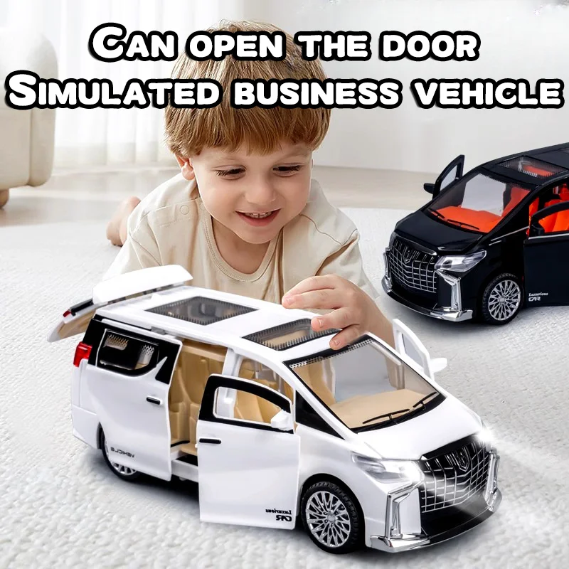 Modèle de voiture Elfa voiture jouet pour enfants avec lumières, musique, ouverture de porte, modèle de voiture pour garçons, voiture d'affaires de simulation inertielle, pour enfants