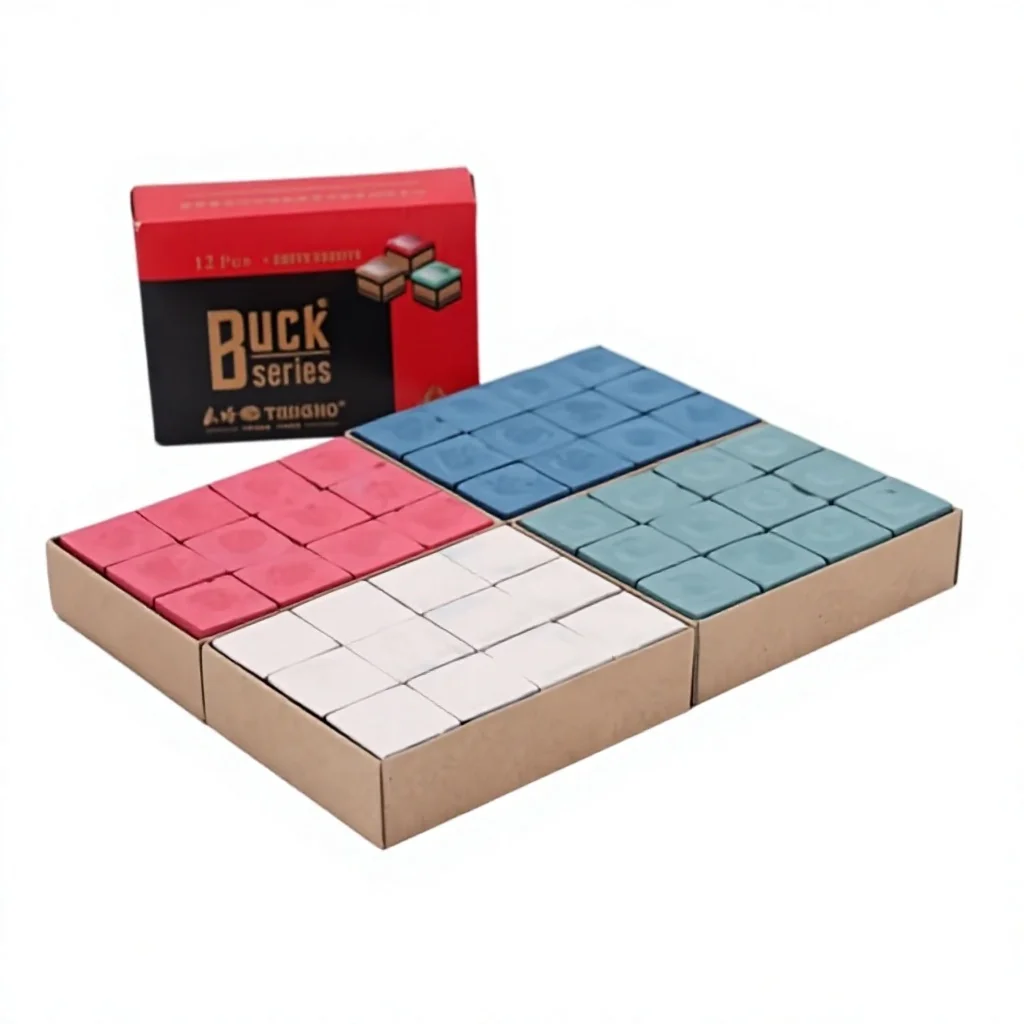 A-Grade Blue Billiard Chalk 12Pcs/Box-Dry & Oily Formula with 4 Colors Choice Professional Pool Cue Smooth Coating