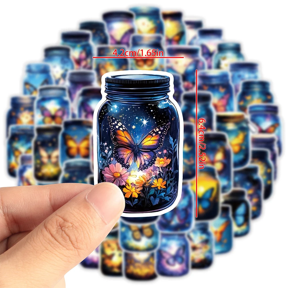 10/30/50pcs Cute Cartoon Bottle World Butterfly Stickers Kawaii Aesthetic Sticker Decoration Suitcase Laptop Guitar Phone Decals